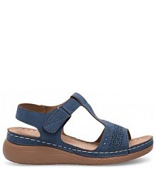 Sandały na obcasie Clara Barson granatowe