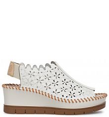 Sandały na obcasie Rieker białe