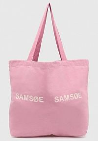 Torebka shopperka Samsoe Samsoe  różowa F20300113
