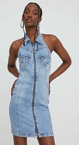 Sukienka mini Moschino Jeans  niebieska 0405.3739