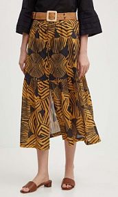 Spódnica midi La Petite Française  pomarańczowa PFJABOT