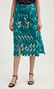 Spódnica midi La Petite Française  turkusowa PFJUDO