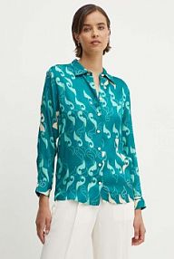 Koszula z długim rękawem La Petite Française  turkusowa PFCHANDELLE