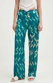 Spodnie eleganckie La Petite Française  turkusowe damskie PFPOUDRE