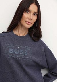 Bluza przez głowę Boss  niebieska 50518770