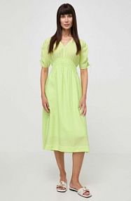 Sukienka midi Boss Orange  zielona 50511805