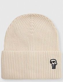 Czapka zimowa Karl Lagerfeld  beżowa damska 236W3405