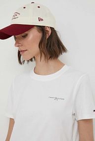 T-shirt Tommy Hilfiger  beżowy damski WW0WW37877