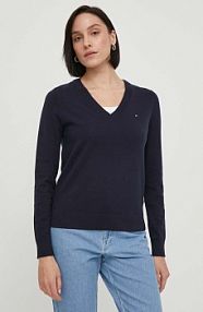 Sweter Tommy Hilfiger  granatowy damski WW0WW42049