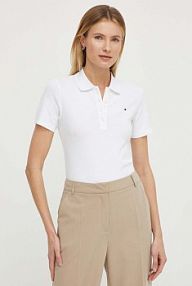 Koszulka polo Tommy Hilfiger  biała damska WW0WW42047