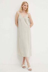 Sukienka maxi Sisley  beżowa 4UOSLV05T