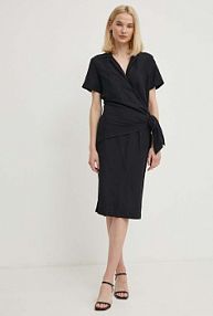 Sukienka midi Sisley  czarna 40BRLV05L