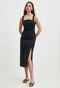 Sukienka midi Sisley  czarna 4YNELV05Q