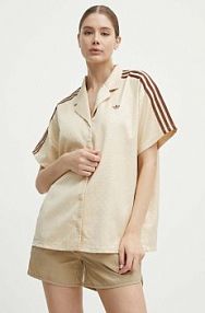 Koszula z krótkim rękawem adidas Originals  beżowa IS3848