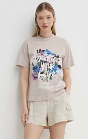 T-shirt Sixth June  beżowy damski 34135