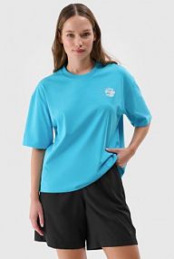 T-shirt turkusowy 4F damski 4FRSS24TTSHF2108-48S