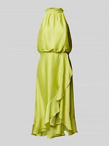 Sukienka koktajlowa z falbanami Swing zielona EAN 5AG22700