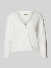 Kardigan z dekoltem w serek model Clia Fransa biały EAN 20613796