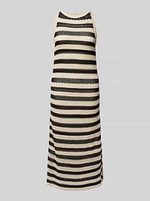 Sukienka z dzianiny w paski s.Oliver RED LABEL beżowa EAN BP Crochet5