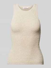 Top na ramiączkach w jednolitym kolorze model Eyleen EDITED beżowy damski EAN Knitted Tank