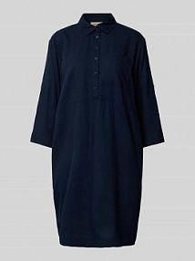 Sukienka koszulowa o długości do kolan z wiskozy model Laluna FREE/QUENT granatowa EAN Leinen HBK 1AT3