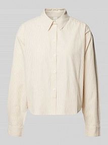 Bluzka koszulowa ze wzorem w paski QS beżowa damska EAN 2146303