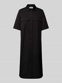 Sukienka koszulowa o długości do kolan z kieszeniami na piersi ROBE LÉGÈRE czarna EAN 65804016