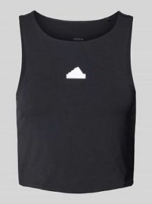 Top krótki z detalem z logo ADIDAS SPORTSWEAR czarny damski EAN IQ4828