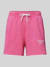 Szorty z dzianiny dresowej o kroju regular fit z nadrukiem z logo model SALLI TheJoggConcept różowe damskie EAN 22800541 PC
