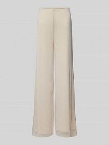 Spodnie materiałowe z szerokimi nogawkami i efektowną przędzą s.Oliver RED LABEL beżowe damskie EAN 2144839