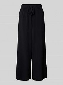 Spodnie materiałowe rozkloszowane z tunelem model Culotte QS czarne damskie EAN 2141372