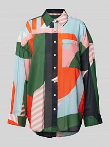 Bluzka koszulowa z wzorem na całej powierzchni Essentiel Antwerp czerwona damska EAN Falafel