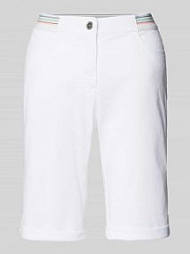Bermudy o kroju regular fit z elastycznym pasem model SUE TONI białe damskie EAN SUE JOGPANT