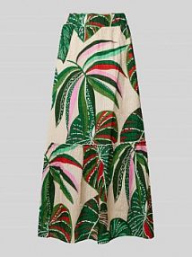 Długa spódnica z efektem stopniowania model BOTANIC YAS zielona EAN 26033989