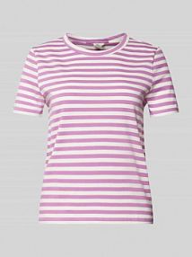 T-shirt w paski QS fioletowy damski EAN 2147364