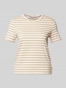 T-shirt w paski QS beżowy damski EAN 2147364