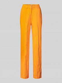 Spodnie lniane z szeroką nogawką z przeszytym kantem s.Oliver RED LABEL pomarańczowe damskie EAN 2146090