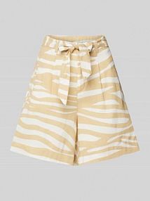 Szorty z materiałowym paskiem s.Oliver RED LABEL beżowe damskie EAN 2146168