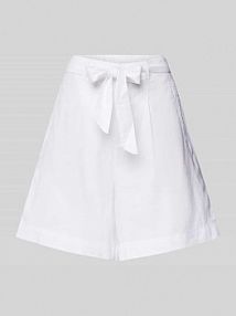 Szorty z materiałowym paskiem s.Oliver RED LABEL białe damskie EAN 2146168