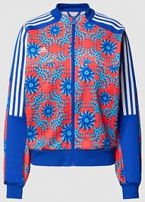 Bluza rozpinana z nadrukiem na całej powierzchni model FARM TIRO ADIDAS SPORTSWEAR niebieska damska EAN IQ4496