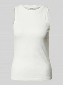 Top z prążkowanym, okrągłym dekoltem model LAVENDER Aware biały damski EAN 10275519