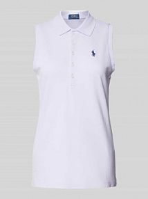 Koszulka polo w kroju slim fit, bez rękawów, model 'JULIE' Polo Ralph Lauren różowa damska EAN 211915786
