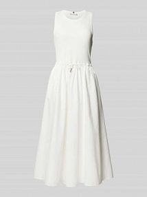 Sukienka midi z okrągłym dekoltem Tommy Hilfiger biała EAN WW0WW44460