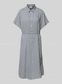 Sukienka koszulowa z wiskozy z tasiemką w talii model Viragna Vila granatowa EAN 14103249