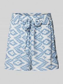 Szorty z wysokim stanem i wiązanym paskiem model NOVA LIFE TALIA Only białe damskie EAN 15317850