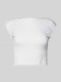 Top na ramiączkach z imitacji siateczki model XENIA Noisy May srebrny damski EAN 27029985