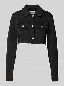 Kurtka jeansowa krótka z kieszeniami na piersi model JULIA Noisy May czarna damska EAN 27025763