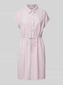 Sukienka koszulowa z wiskozy ze wzorem w paski Tom Tailor Denim czerwona EAN 1040925