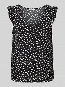 Top bluzkowy z nadrukiem z motywem na całej powierzchni Tom Tailor Denim czarny damski EAN 1041994