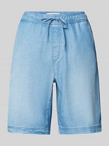 Bermudy jeansowe o kroju regular fit z elastycznym pasem BRAX niebieskie damskie EAN Schlupf Tencel D